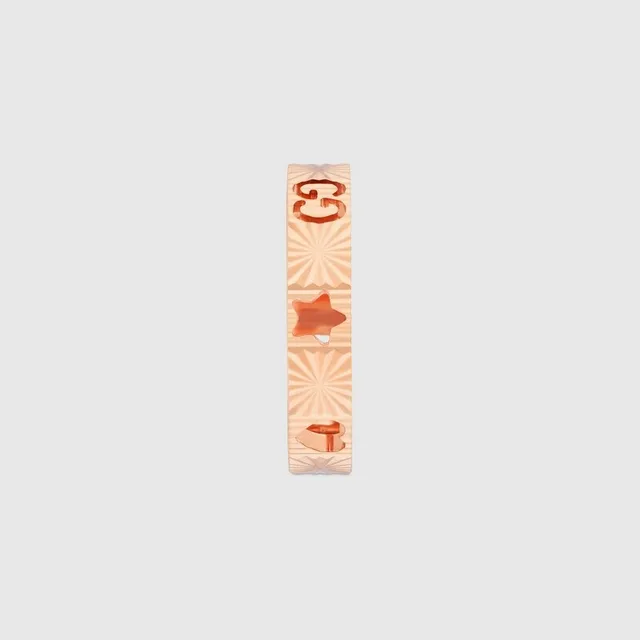 Bague Gucci Icon Series 18K Or Rose avec étoile 8
