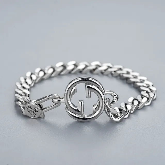 Gucci Interlocking G Curb-Link Silver Bracelet 3