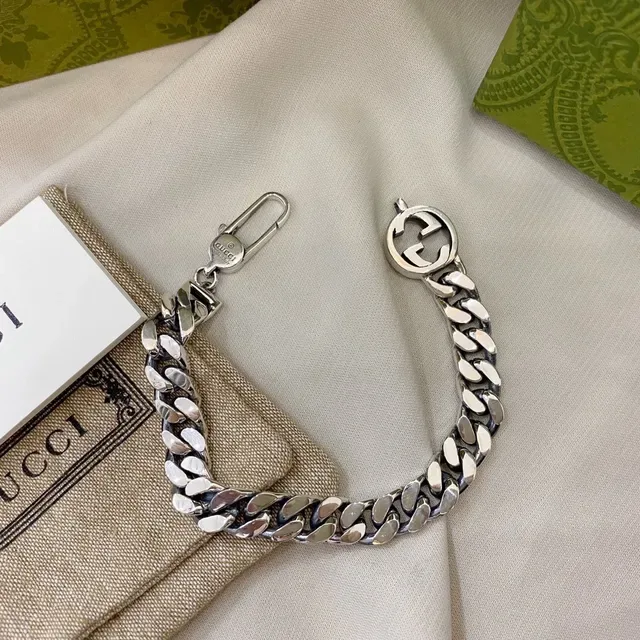 Gucci Interlocking G Curb-Link Silver Bracelet 6