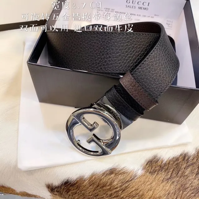 Gucci Interlocking G Reversible Double-Tone Leather Belt 10
