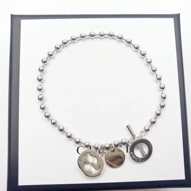 Gucci Multi-Charm Ball Chain Silver Toggle Clasp Bracelet 4