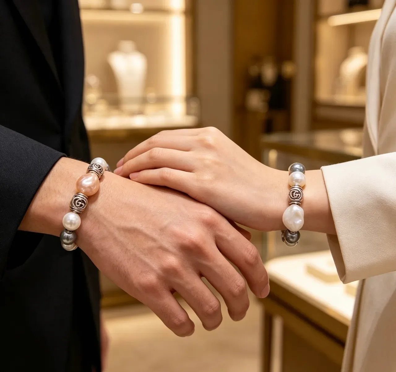 Gucci Multi-Pearl and Silver-Tone Bead Bracelet 6