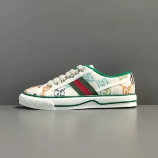 Gucci Multicolor White Jacquard GG-Print Upper Green-Red-Green Web Stripe Lifestyle Sneakers