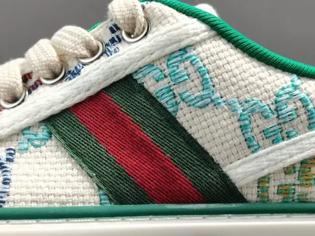 Gucci Multicolor White Jacquard GG-Print Upper Green-Red-Green Web Stripe Lifestyle Sneakers 4