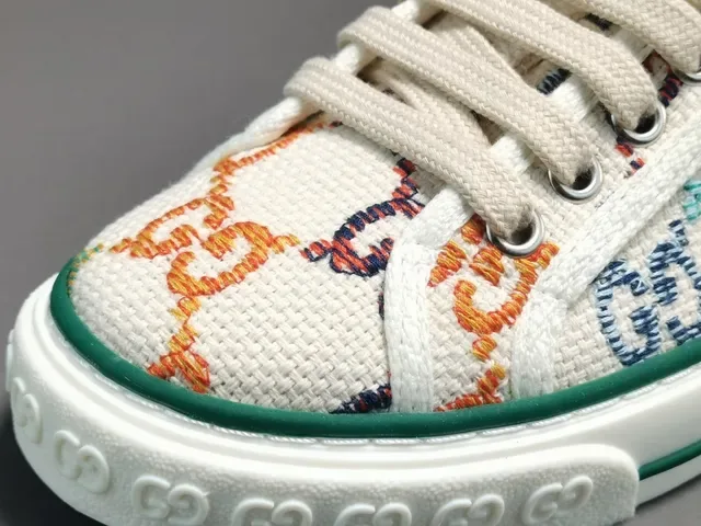 Gucci Multicolor White Jacquard GG-Print Upper Green-Red-Green Web Stripe Lifestyle Sneakers 7
