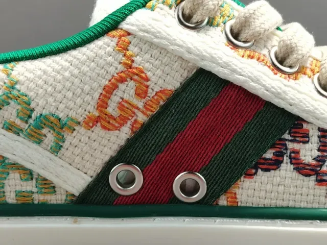 Gucci Multicolor White Jacquard GG-Print Upper Green-Red-Green Web Stripe Lifestyle Sneakers 10