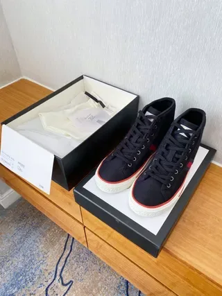 Gucci Navy Red High-Top Canvas Upper Lifestyle Sneakers 7
