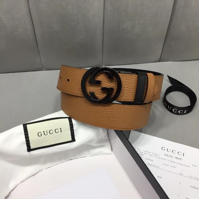 Gucci Ophidia Black and Tan Leather Belt 2