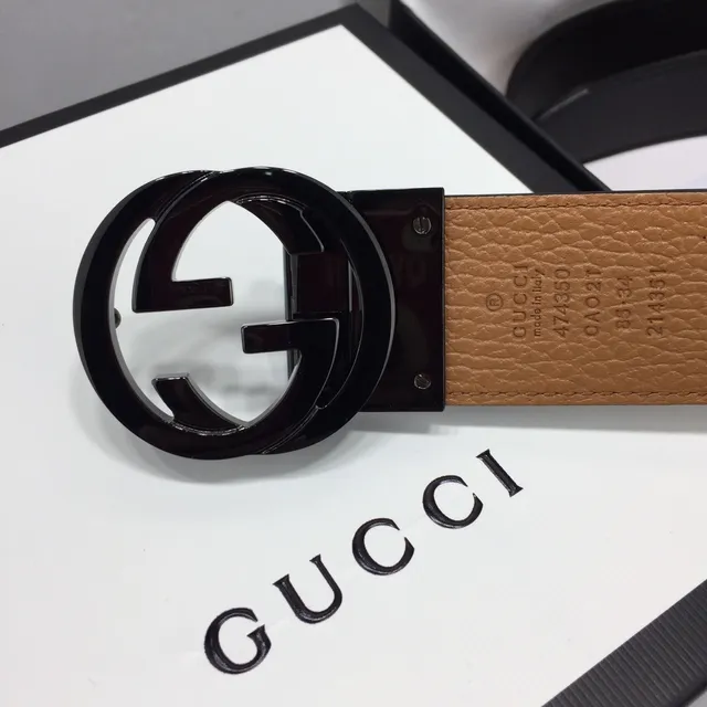 Gucci Ophidia Black and Tan Leather Belt 3