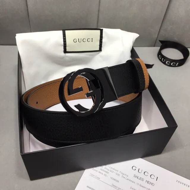Gucci Ophidia Black and Tan Leather Belt 5