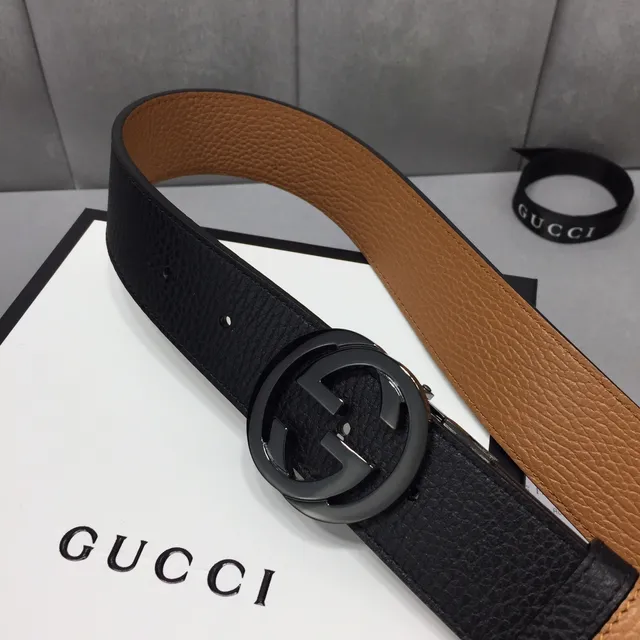 Gucci Ophidia Black and Tan Leather Belt 9