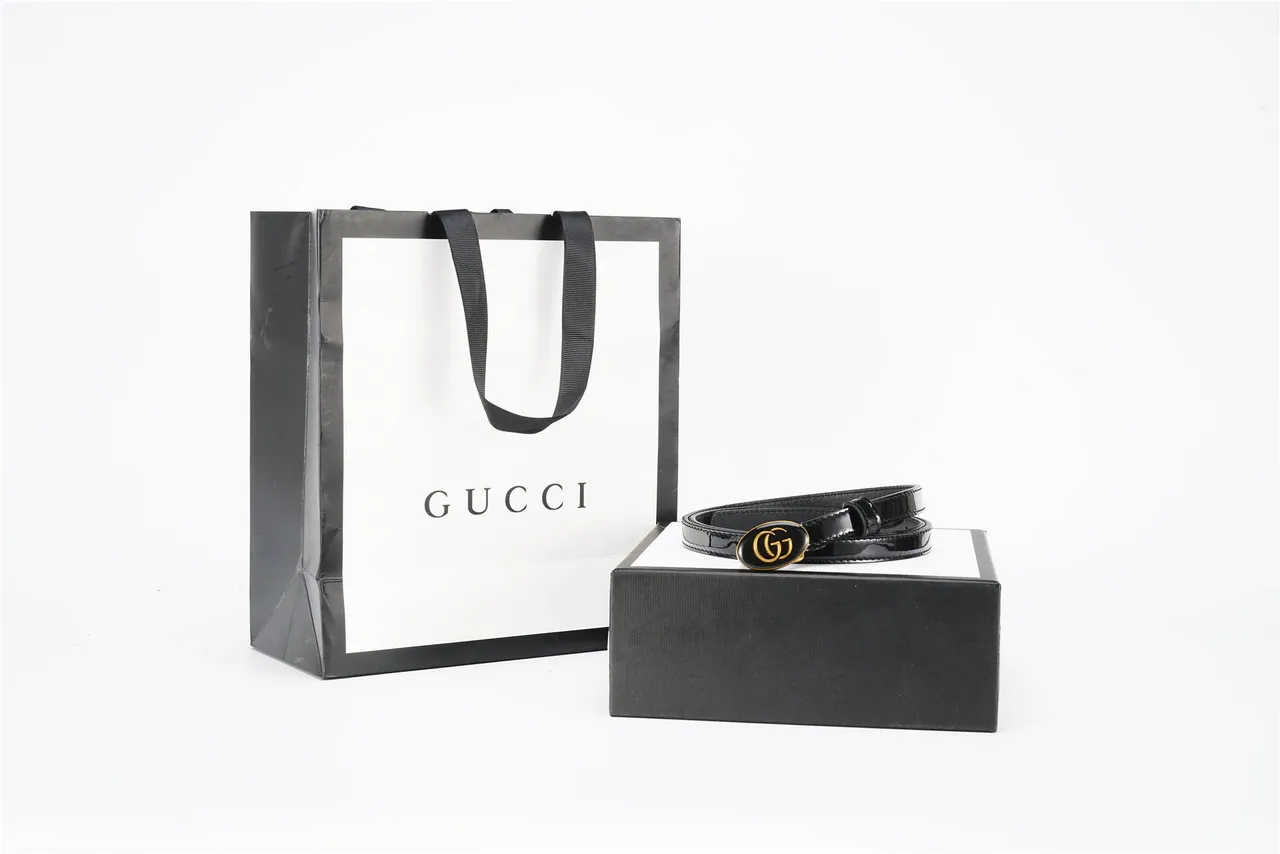 Gucci Ophidia Black Patent Leather Belt 5