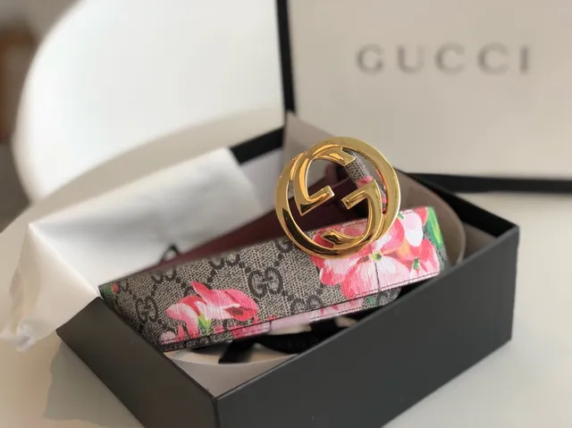 Gucci Ophidia Floral Print GG Monogram Leather Belt 5