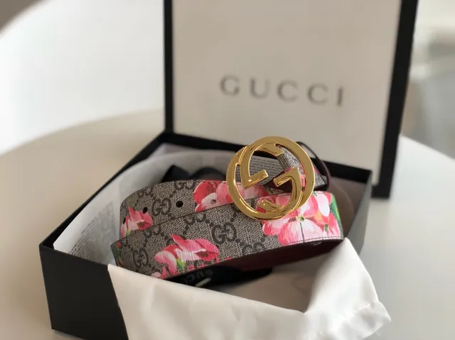 Gucci Ophidia Floral Print GG Monogram Leather Belt 6
