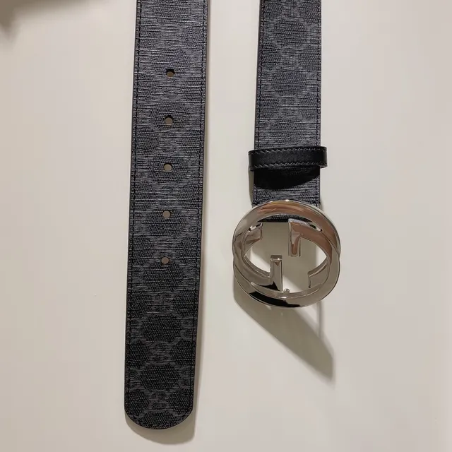 Gucci Ophidia Interlocking G Buckle GG Supreme Canvas Leather Belt 4