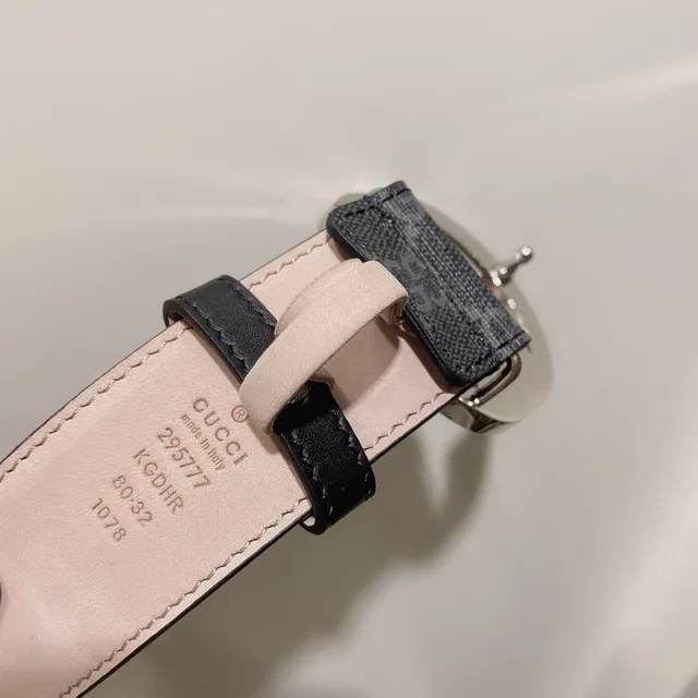 Gucci Ophidia Interlocking G Buckle GG Supreme Canvas Leather Belt 5