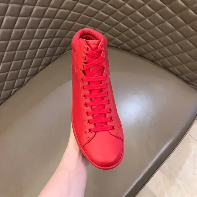 Gucci Red High-Top Perforated Logo Panel Lifestyle Sneakers 2