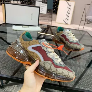 Gucci Rhyton Beige Red Green Orange Chunky Sneakers