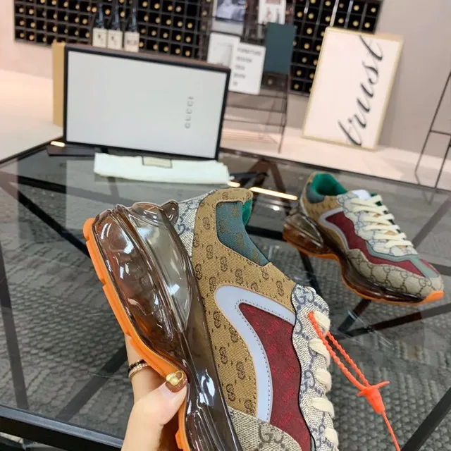 Gucci Rhyton Beige Red Green Orange Chunky Sneakers 2