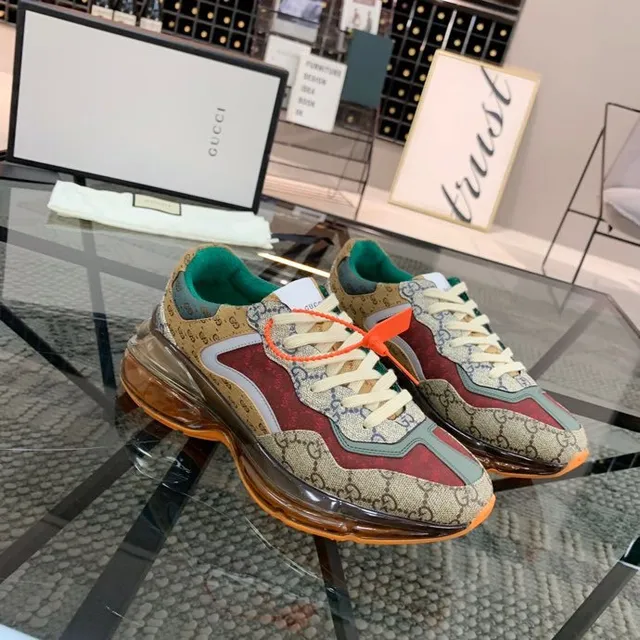 Gucci Rhyton Beige Red Green Orange Chunky Sneakers 3
