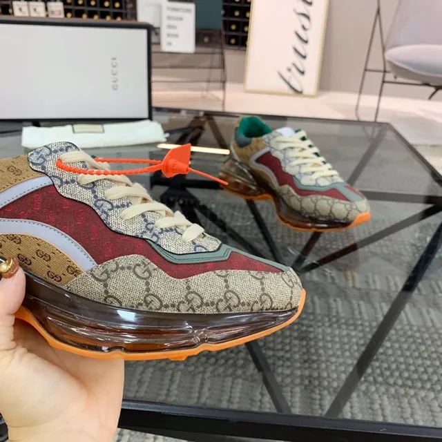 Gucci Rhyton Beige Red Green Orange Chunky Sneakers 4
