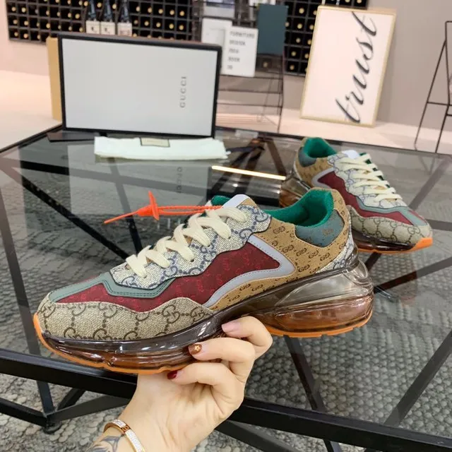 Gucci Rhyton Beige Red Green Orange Chunky Sneakers 5