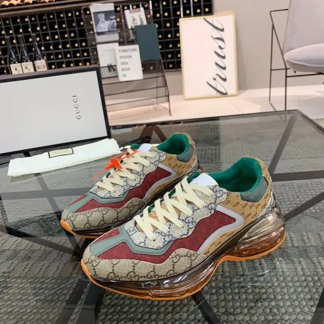 Gucci Rhyton Beige Red Green Orange Chunky Sneakers 7
