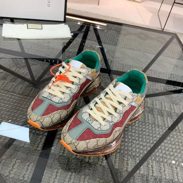 Gucci Rhyton Beige Red Green Orange Chunky Sneakers 9