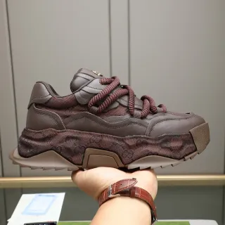 Gucci Rhyton بني GG Monogram حذاء رياضي سميك