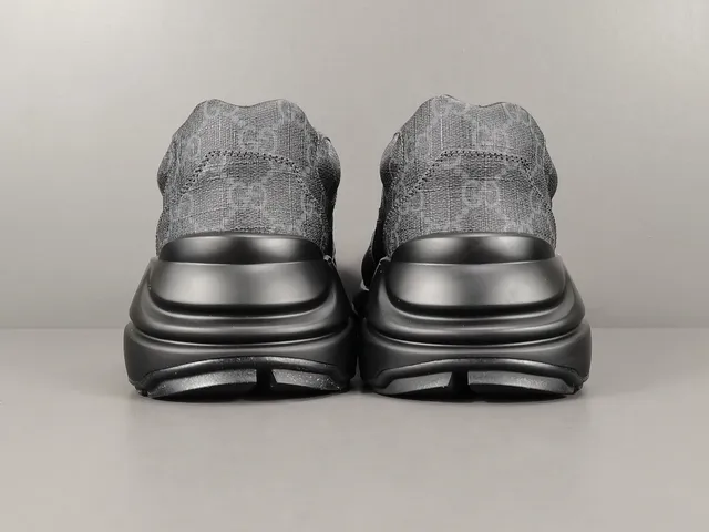 Gucci Rhyton Monogram Charcoal Gray and Black Lifestyle Sneakers 17
