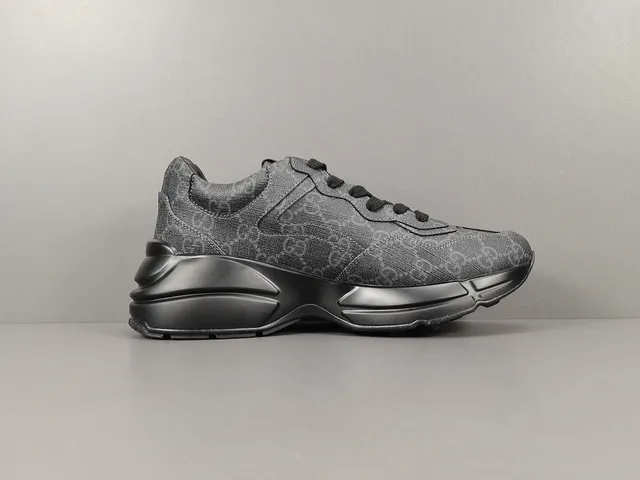 Gucci Rhyton Monogram Charcoal Gray and Black Lifestyle Sneakers 18