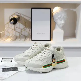 Gucci Rhyton Off-White Bee Embroidery Chunky Sneakers