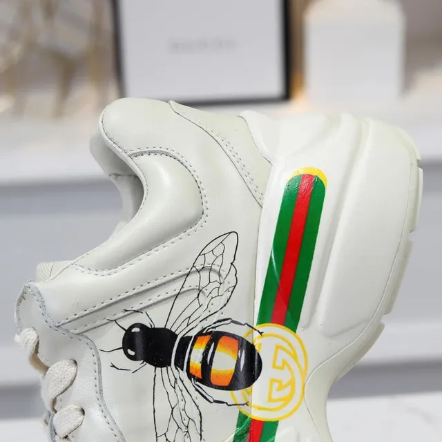 Gucci Rhyton Off-White Bee Embroidery Chunky Sneakers 2