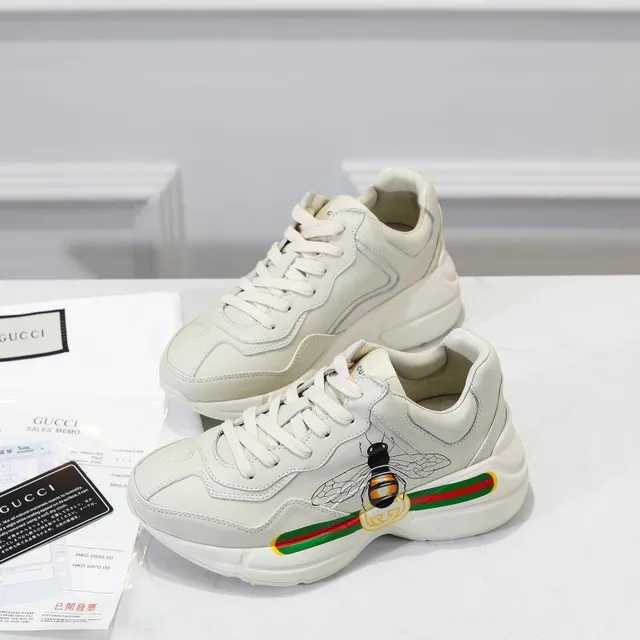 Gucci Rhyton Off-White Bee Embroidery Chunky Sneakers 3
