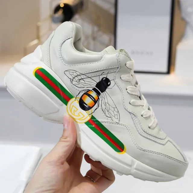 Gucci Rhyton Off-White Bee Embroidery Chunky Sneakers 4