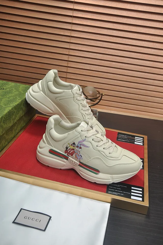Gucci Rhyton Off-White شخصيات كرتون أحذية رياضية سميكة 4
