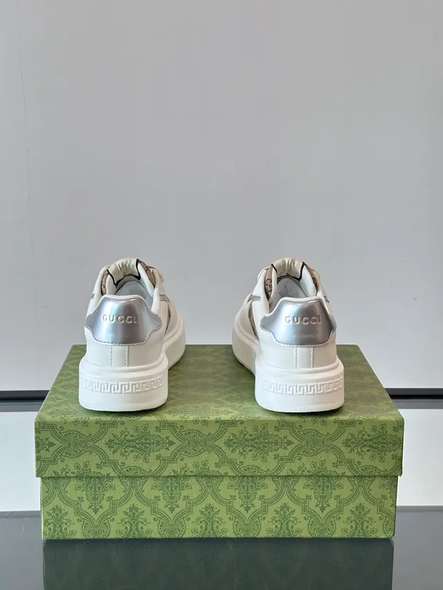Gucci Rhyton White and Beige GG Monogram Lifestyle Sneakers 3