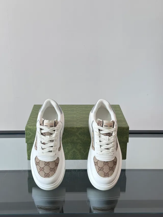 Gucci Rhyton White and Beige GG Monogram Lifestyle Sneakers 4
