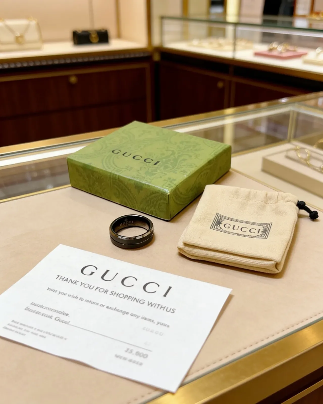 Gucci Rotating Ring Black Silver Dual-Band Ceramic Or Coated Ring 6