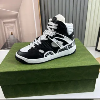 Gucci Screener Black and White High-Top Lifestyle Sneakers