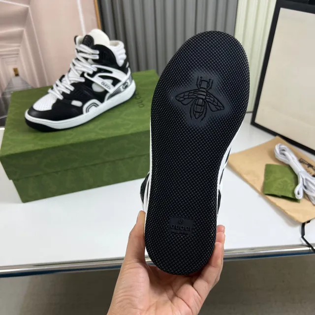 Gucci Screener Black and White High-Top Lifestyle Sneakers 2
