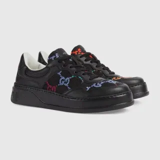 Gucci Screener Black Multicolor Embroidered Lifestyle Sneakers
