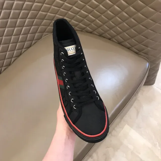 Gucci Screener Noir Rouge Vert Web High-Top Lifestyle Sneakers 4