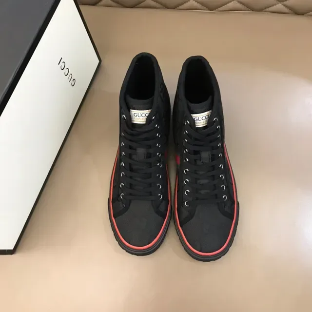 Gucci Screener Noir Rouge Vert Web High-Top Lifestyle Sneakers 6