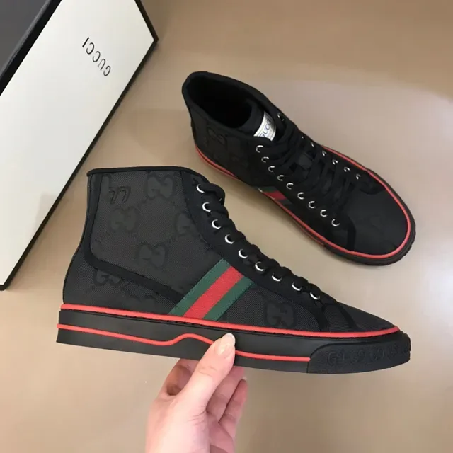Gucci Screener Noir Rouge Vert Web High-Top Lifestyle Sneakers 7