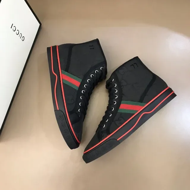 Gucci Screener Noir Rouge Vert Web High-Top Lifestyle Sneakers 8