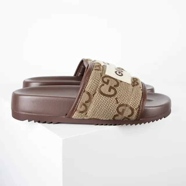 Gucci Screener GG Monogram Beige et marron sandales 3