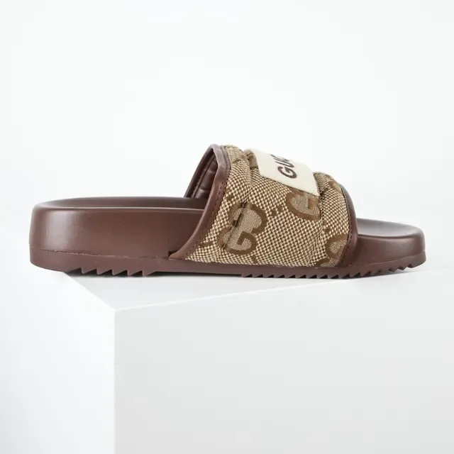 Gucci Screener GG Monogram Beige et marron sandales 7