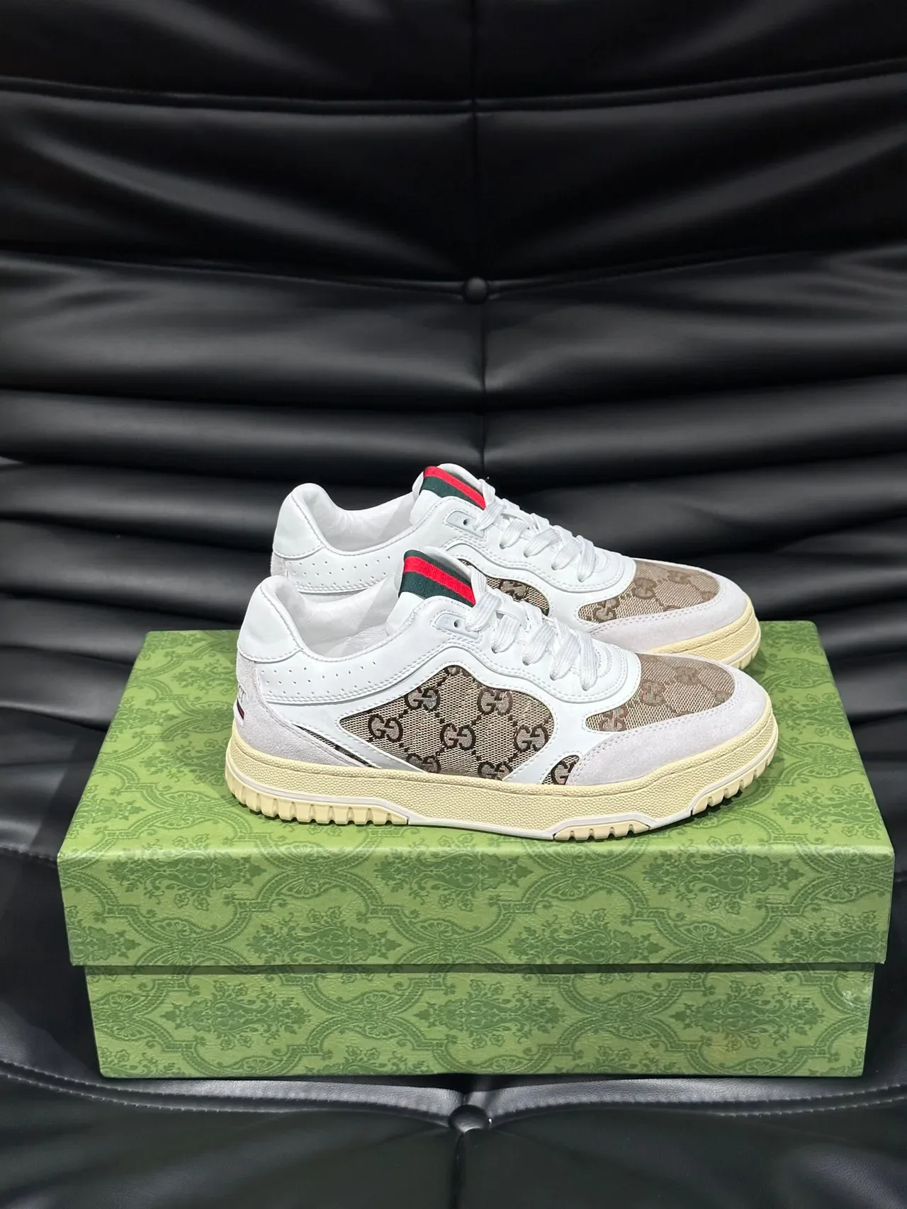 Gucci Screener GG Monogram Web Stripe Lifestyle Sneakers 4