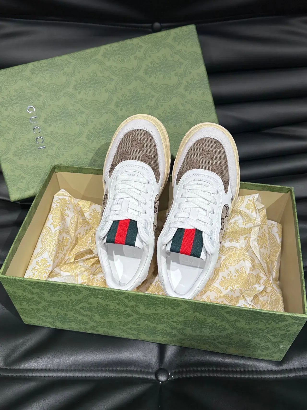 Gucci Screener GG Monogram Web Stripe Lifestyle Sneakers 5